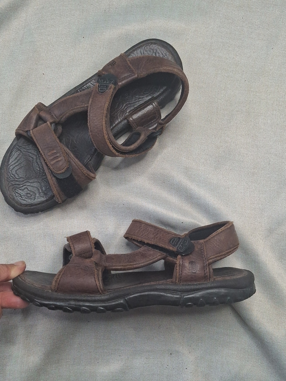 Teva Men's Brown Leather Strap Sandals